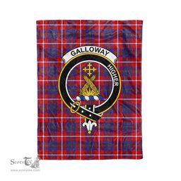 Plaid Blanket Galloway Red Clan Crest Badge Tartan Blanket Scottish Green Plaid Throw Blanket Tartan Plaid Fleece Blanket