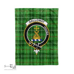 Plaid Blanket Galloway District Clan Crest Badge Tartan Blanket Scottish Green Plaid Throw Blanket - Scotstee Shop
