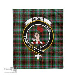 Plaid Blanket Brodie Clan Crest Badge Tartan Blanket Scottish Blue Plaid Throw Blanket Tartan Plaid Fleece Blanket