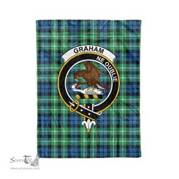 Plaid Blanket Graham Of Montrose Ancient Clan Crest Badge Tartan Blanket Scottish Plaid Throw Blanket - Scotstee Shop