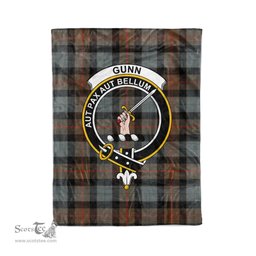 Plaid Blanket Gunn Weathered Clan Crest Badge Tartan Blanket Scottish Green Plaid Throw Blanket Tartan Plaid Fleece Blanket