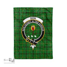 Plaid Blanket Don Clan Crest Badge Tartan Blanket Scottish Green Plaid Throw Blanket Tartan Plaid Fleece Blanket