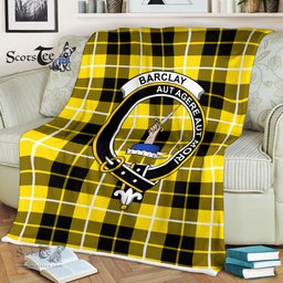 Plaid Blanket Barclay Dress Modern Clan Crest Badge Tartan Blanket Scottish Blue Plaid Throw Blanket Tartan Plaid Fleece Blanket
