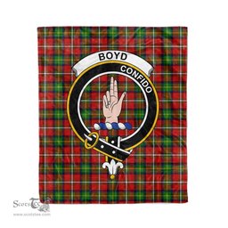 Plaid Blanket Boyd Clan Crest Badge Tartan Blanket Scottish Blue Plaid Throw Blanket Tartan Plaid Fleece Blanket