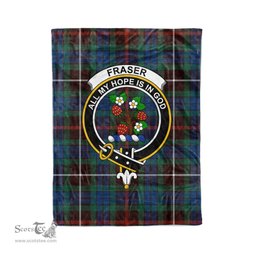 Plaid Blanket Fraser Hunting Ancient Clan Crest Badge Tartan Blanket Scottish Green Plaid Throw Blanket Tartan Plaid Fleece Blanket