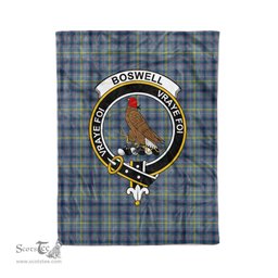 Plaid Blanket Boswell Clan Crest Badge Tartan Blanket Scottish Blue Plaid Throw Blanket Tartan Plaid Fleece Blanket