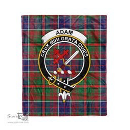 Plaid Blanket Adam Ancient Clan Crest Badge Tartan Blanket Scottish Green Plaid Throw Blanket Tartan Plaid Fleece Blanket