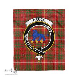Plaid Blanket Bruce Modern Clan Crest Badge Tartan Blanket Scottish Blue Plaid Throw Blanket Tartan Plaid Fleece Blanket