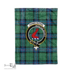 Plaid Blanket Armstrong Ancient Clan Crest Badge Tartan Blanket Scottish Blue Plaid Throw Blanket Tartan Plaid Fleece Blanket