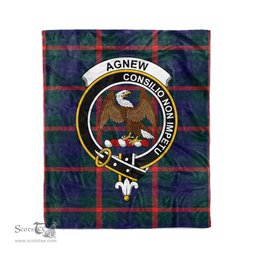 Plaid Blanket Agnew Clan Crest Badge Tartan Blanket Scottish Blue Plaid Throw Blanket Tartan Plaid Fleece Blanket