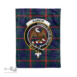 Plaid Blanket Agnew Clan Crest Badge Tartan Blanket Scottish Blue Plaid Throw Blanket Tartan Plaid Fleece Blanket