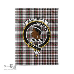 Plaid Blanket Borthwick Clan Crest Badge Tartan Blanket Scottish Blue Plaid Throw Blanket Tartan Plaid Fleece Blanket