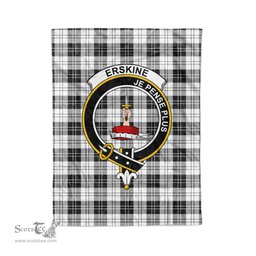 Plaid Blanket Erskine Black And White Clan Crest Badge Tartan Blanket Scottish Green Plaid Throw Blanket - Scotstee Shop