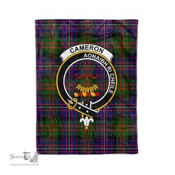 Plaid Blanket Cameron Of Erracht Modern Clan Crest Badge Tartan Blanket Scottish Green Plaid Throw Blanket - Scotstee Shop