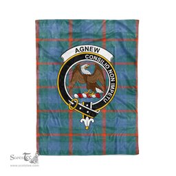 Plaid Blanket Agnew Ancient Clan Crest Badge Tartan Blanket Scottish Blue Plaid Throw Blanket Tartan Plaid Fleece Blanket