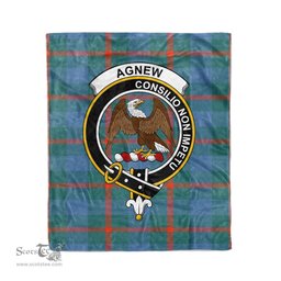 Plaid Blanket Agnew Ancient Clan Crest Badge Tartan Blanket Scottish Blue Plaid Throw Blanket Tartan Plaid Fleece Blanket