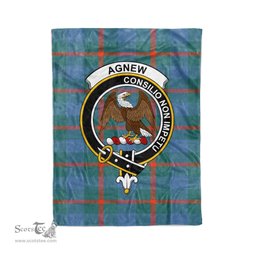 Plaid Blanket Agnew Ancient Clan Crest Badge Tartan Blanket Scottish Blue Plaid Throw Blanket Tartan Plaid Fleece Blanket
