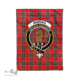 Plaid Blanket Binning Clan Crest Badge Tartan Blanket Scottish Blue Plaid Throw Blanket Tartan Plaid Fleece Blanket
