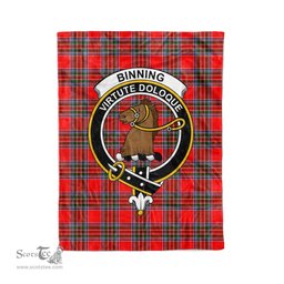 Plaid Blanket Binning Clan Crest Badge Tartan Blanket Scottish Blue Plaid Throw Blanket Tartan Plaid Fleece Blanket