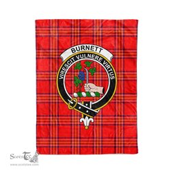 Plaid Blanket Burnett Modern Clan Crest Badge Tartan Blanket Scottish Blue Plaid Throw Blanket Tartan Plaid Fleece Blanket