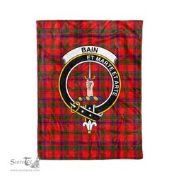 Plaid Blanket Bain Clan Crest Badge Tartan Blanket Scottish Blue Plaid Throw Blanket Tartan Plaid Fleece Blanket