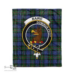 Baird Tartan Blanket Plaid Blanket Baird Clan Crest Badge Tartan Blanket Scottish Blue Plaid Throw Blanket Tartan Plaid Fleece Blanket