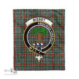 Plaid Blanket Bisset Clan Crest Badge Tartan Blanket Scottish Blue Plaid Throw Blanket Tartan Plaid Fleece Blanket