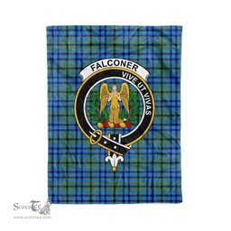 Plaid Blanket Falconer Clan Crest Badge Tartan Blanket Scottish Green Plaid Throw Blanket Tartan Plaid Fleece Blanket