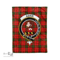 Plaid Blanket Adair Clan Crest Badge Tartan Blanket Scottish Red Plaid Throw Blanket Tartan Plaid Fleece Blanket