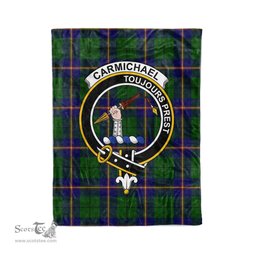 Plaid Blanket Carmichael Modern Clan Crest Badge Tartan Blanket Scottish Green Plaid Throw Blanket - Scotstee Shop