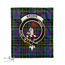 Plaid Blanket Brodie Hunting Clan Crest Badge Tartan Blanket Scottish Blue Plaid Throw Blanket Tartan Plaid Fleece Blanket