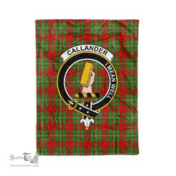 Plaid Blanket Callander Clan Crest Badge Tartan Blanket Scottish Green Plaid Throw Blanket Tartan Plaid Fleece Blanket