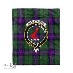 Plaid Blanket Armstrong Modern Clan Crest Badge Tartan Blanket Scottish Green Plaid Throw Blanket Tartan Plaid Fleece Blanket