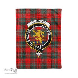 Plaid Blanket Cumming Modern Clan Crest Badge Tartan Blanket Scottish Green Plaid Throw Blanket Tartan Plaid Fleece Blanket
