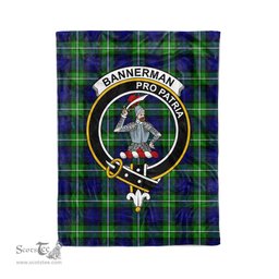 Plaid Blanket Bannerman Clan Crest Badge Tartan Blanket Scottish Blue Plaid Throw Blanket Tartan Plaid Fleece Blanket