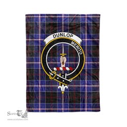 Plaid Blanket Dunlop Modern Clan Crest Badge Tartan Blanket Scottish Green Plaid Throw Blanket Tartan Plaid Fleece Blanket