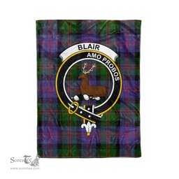 Plaid Blanket Blair Modern Clan Crest Badge Tartan Blanket Scottish Blue Plaid Throw Blanket Tartan Plaid Fleece Blanket