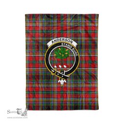 Anderson Tartan Plaid Blanket Anderson Of Arbrake Clan Crest Badge Tartan Blanket Scottish Tartan Plaid Fleece Blanket