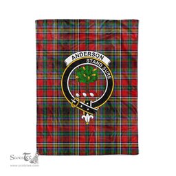 Anderson Tartan Plaid Blanket Anderson Of Arbrake Clan Crest Badge Tartan Blanket Scottish Tartan Plaid Fleece Blanket