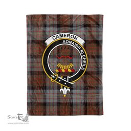 Plaid Blanket Cameron Of Erracht Weathered Clan Crest Badge Tartan Blanket Scottish Green Plaid Throw Blanket - Scotstee Shop