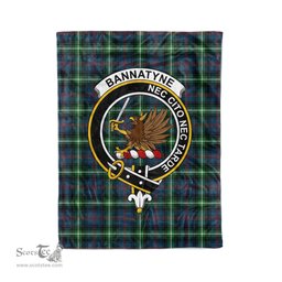 Plaid Blanket Bannatyne Clan Crest Badge Tartan Blanket Scottish Blue Plaid Throw Blanket Tartan Plaid Fleece Blanket