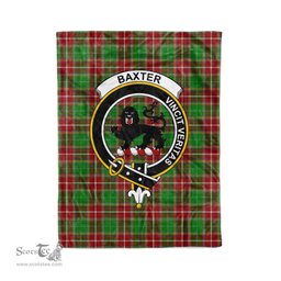 Plaid Blanket Baxter Modern Clan Crest Badge Tartan Blanket Scottish Blue Plaid Throw Blanket Tartan Plaid Fleece Blanket