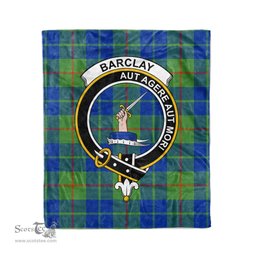 Plaid Blanket Barclay Hunting Ancient Clan Crest Badge Tartan Blanket Scottish Blue Plaid Throw Blanket - Scotstee Shop