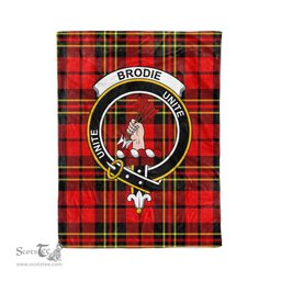 Plaid Blanket Brodie Modern Clan Crest Badge Tartan Blanket Scottish Blue Plaid Throw Blanket Tartan Plaid Fleece Blanket