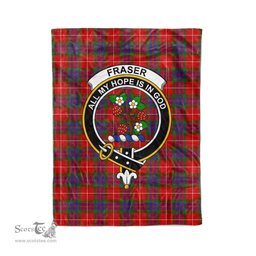 Plaid Blanket Fraser Clan Crest Badge Tartan Blanket Scottish Green Plaid Throw Blanket Tartan Plaid Fleece Blanket