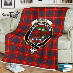 Plaid Blanket Fraser Clan Crest Badge Tartan Blanket Scottish Green Plaid Throw Blanket Tartan Plaid Fleece Blanket
