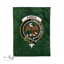 Plaid Blanket Agnew Hunting Clan Crest Badge Tartan Blanket Scottish Green Plaid Throw Blanket Tartan Plaid Fleece Blanket