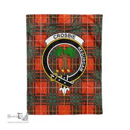 Plaid Blanket Crosby Clan Crest Badge Tartan Blanket Scottish Green Plaid Throw Blanket Tartan Plaid Fleece Blanket