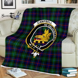 Plaid Blanket Campbell Of Cawdor Modern Clan Crest Badge Tartan Blanket Scottish Green Plaid Throw Blanket - Scotstee Shop
