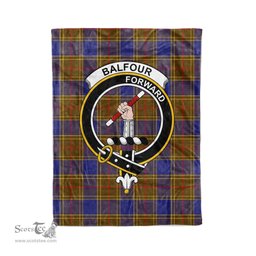 Plaid Blanket Balfour Modern Clan Crest Badge Tartan Blanket Scottish Blue Plaid Throw Blanket Tartan Plaid Fleece Blanket